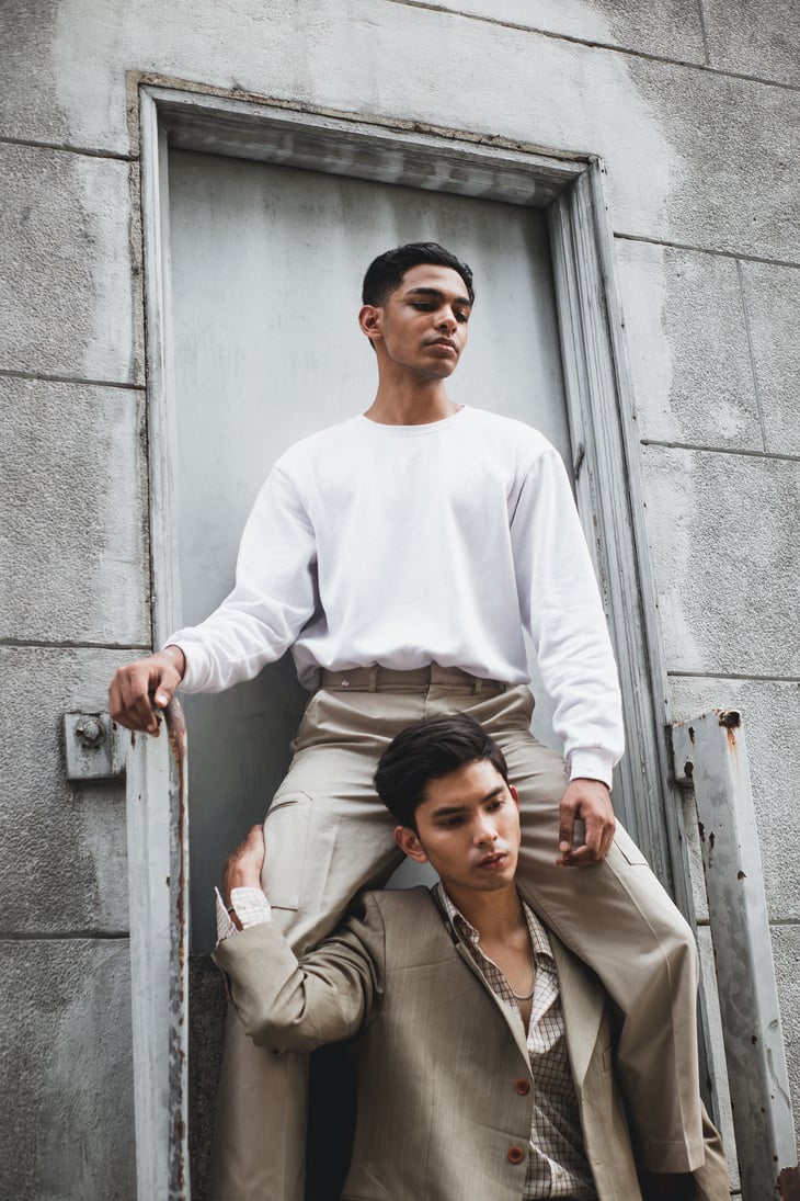 Men's White Crew-neck Sweatshirt